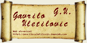 Gavrilo Uletilović vizit kartica